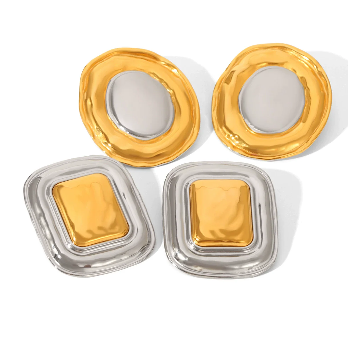 Wholesale Women's Geometric Electroplated Stainless Steel Earrings Light Luxury Highend Jewelry - Image 5