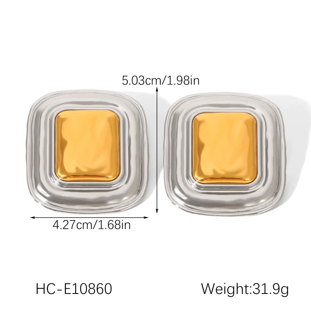 Wholesale Women's Geometric Electroplated Stainless Steel Earrings Light Luxury Highend Jewelry - Image 6