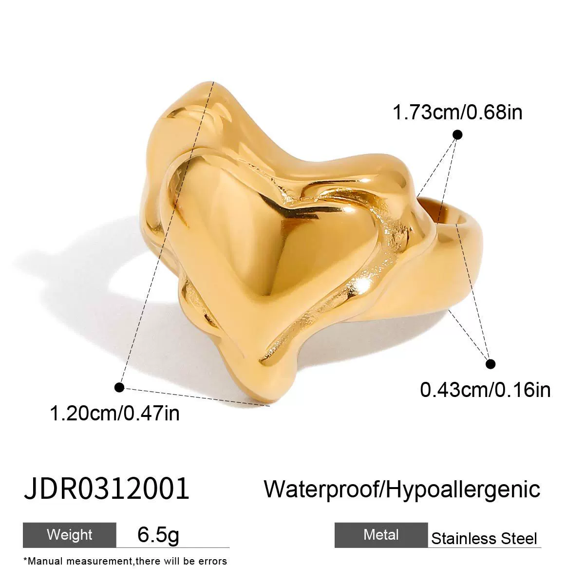Wholesale Women's Geometric Electroplated Stainless Steel Love Ring Hand Jewelry - Image 6