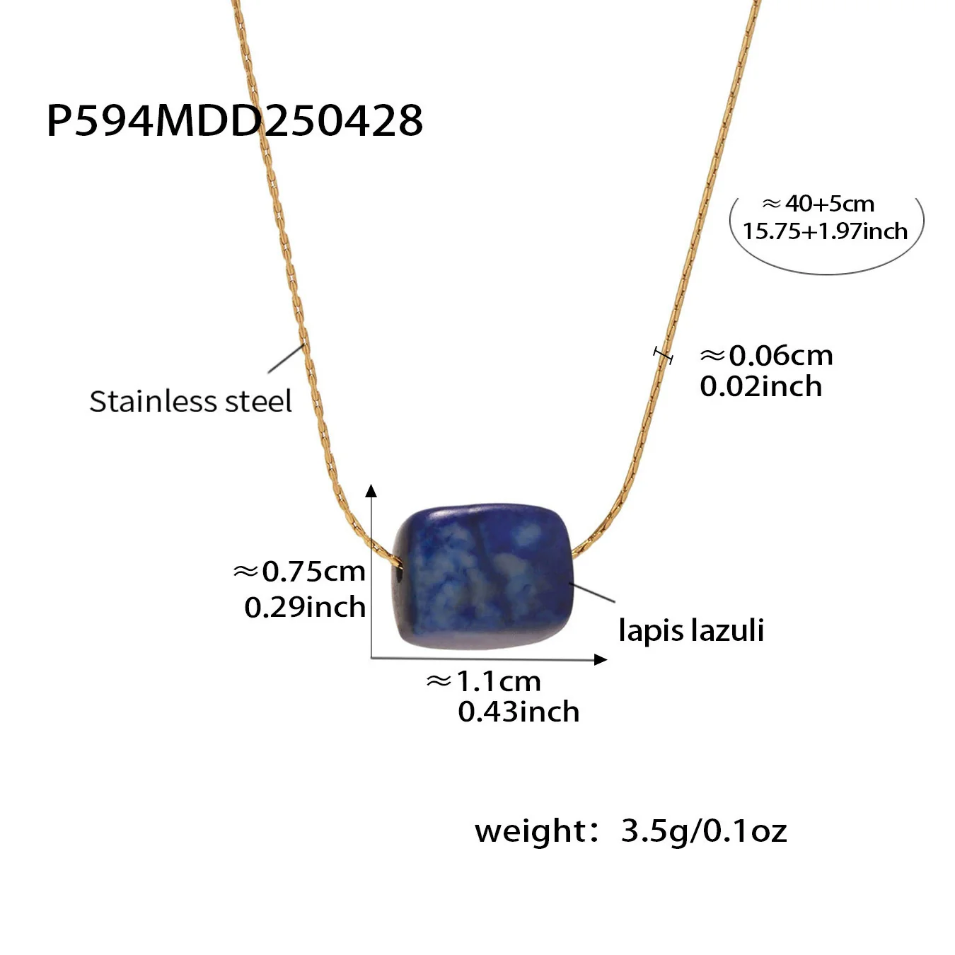 Wholesale Women's Geometric Ferris Wheel Lapis Lazuli Pendant Necklace In Stainless Steel And Titanium Steel With Gold Electroplating - Image 6