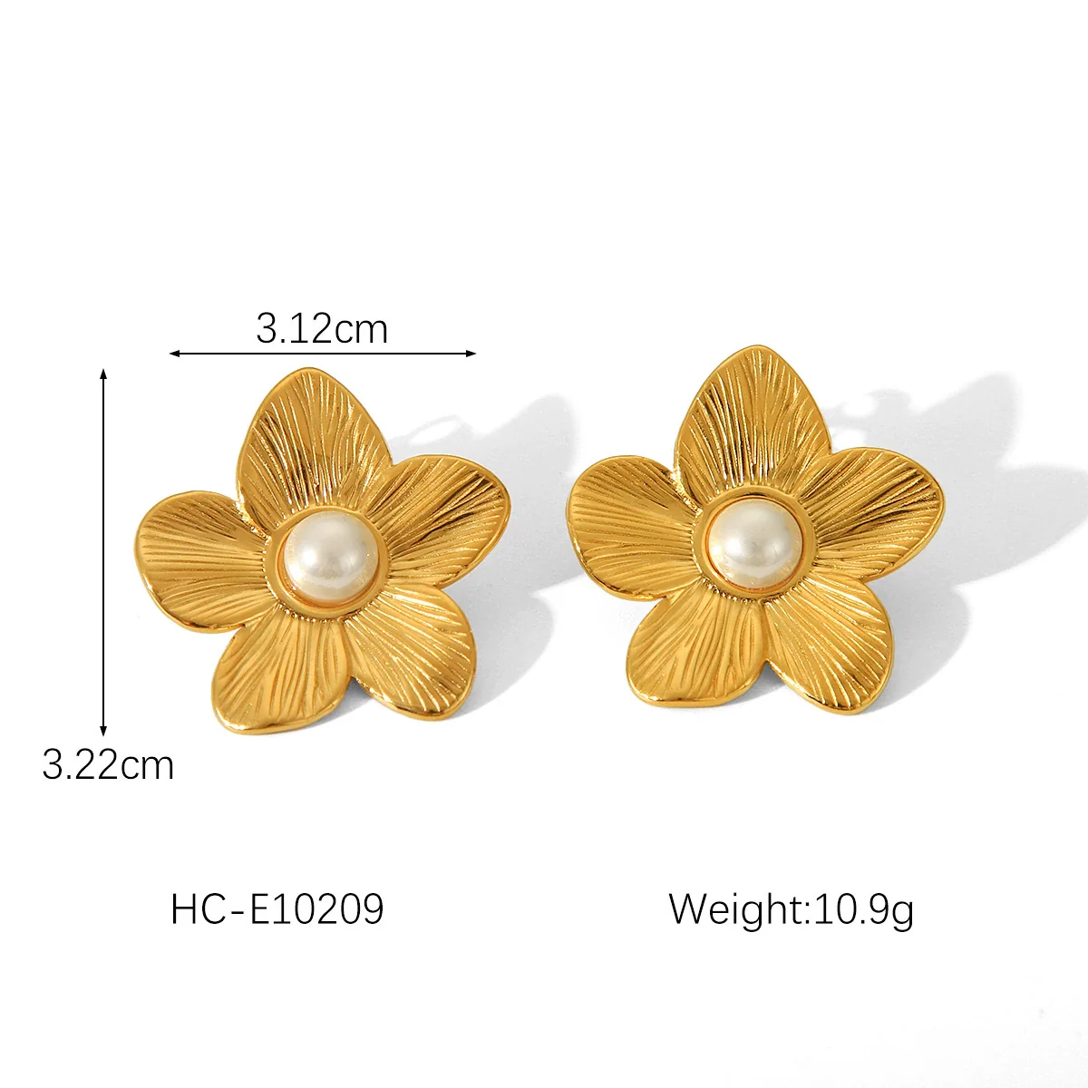 Wholesale Women's Geometric Five Petal Flower Stainless Steel Electroplated Earrings - Image 10