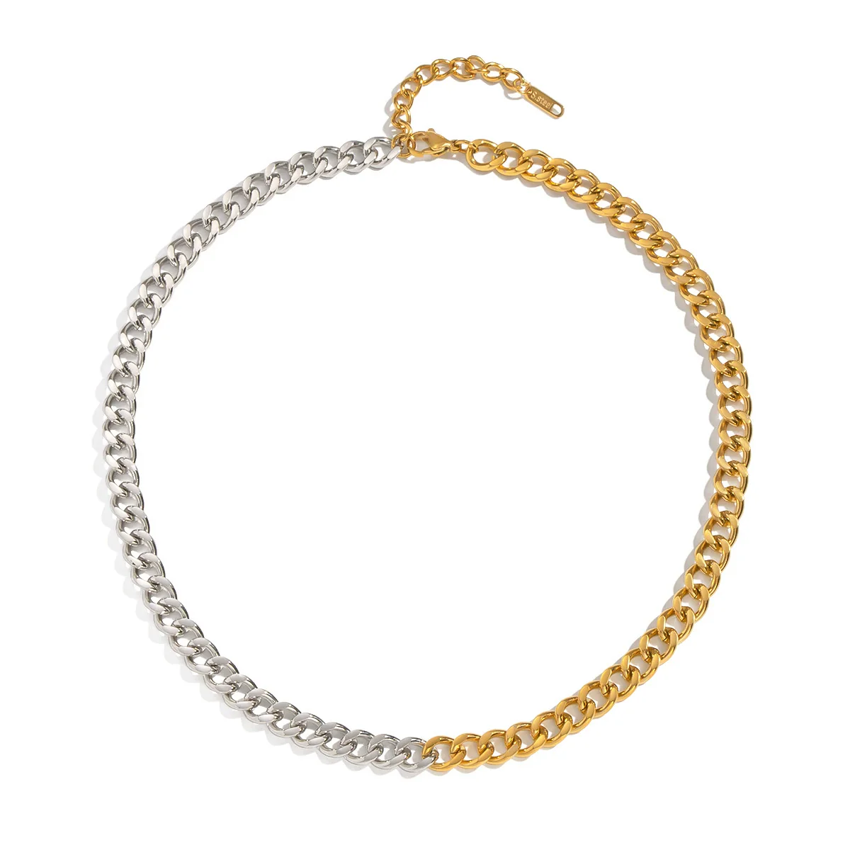 Wholesale Women's Geometric Gold Plated Stainless Steel Chain Necklace - Image 5