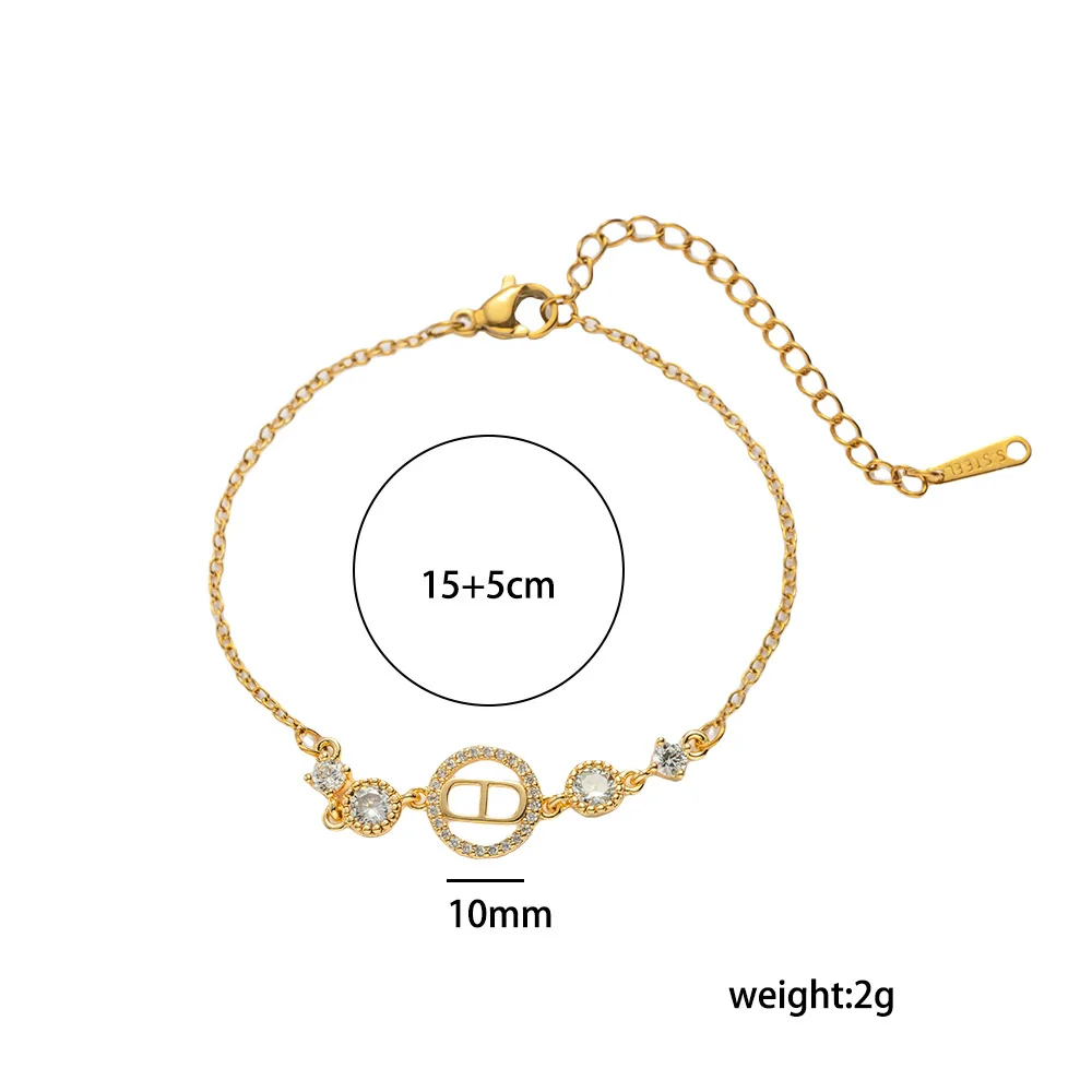 Wholesale Women's Geometric Gold Plated Titanium Steel Bracelet Light Luxury Style - Image 4