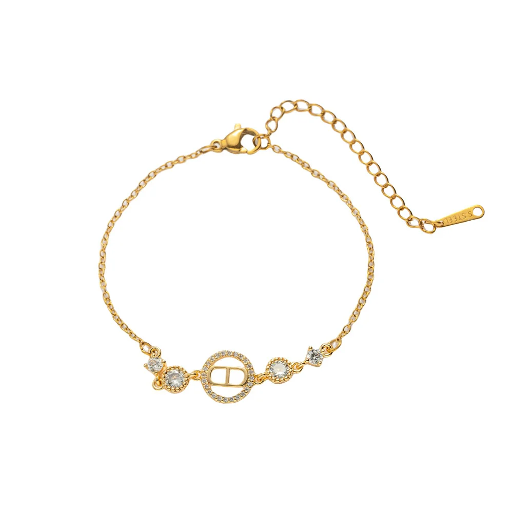 Wholesale Women's Geometric Gold Plated Titanium Steel Bracelet Light Luxury Style - Image 5