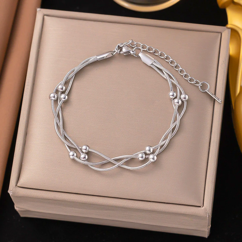 Wholesale Women's Geometric Heart Shape Electroplated Titanium Steel Bracelet Highend Accessory - Image 42