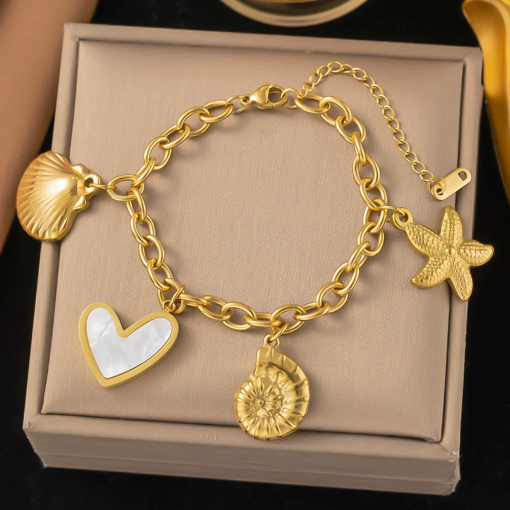 Wholesale Women's Geometric Heart Shape Electroplated Titanium Steel Bracelet Highend Accessory - Image 45