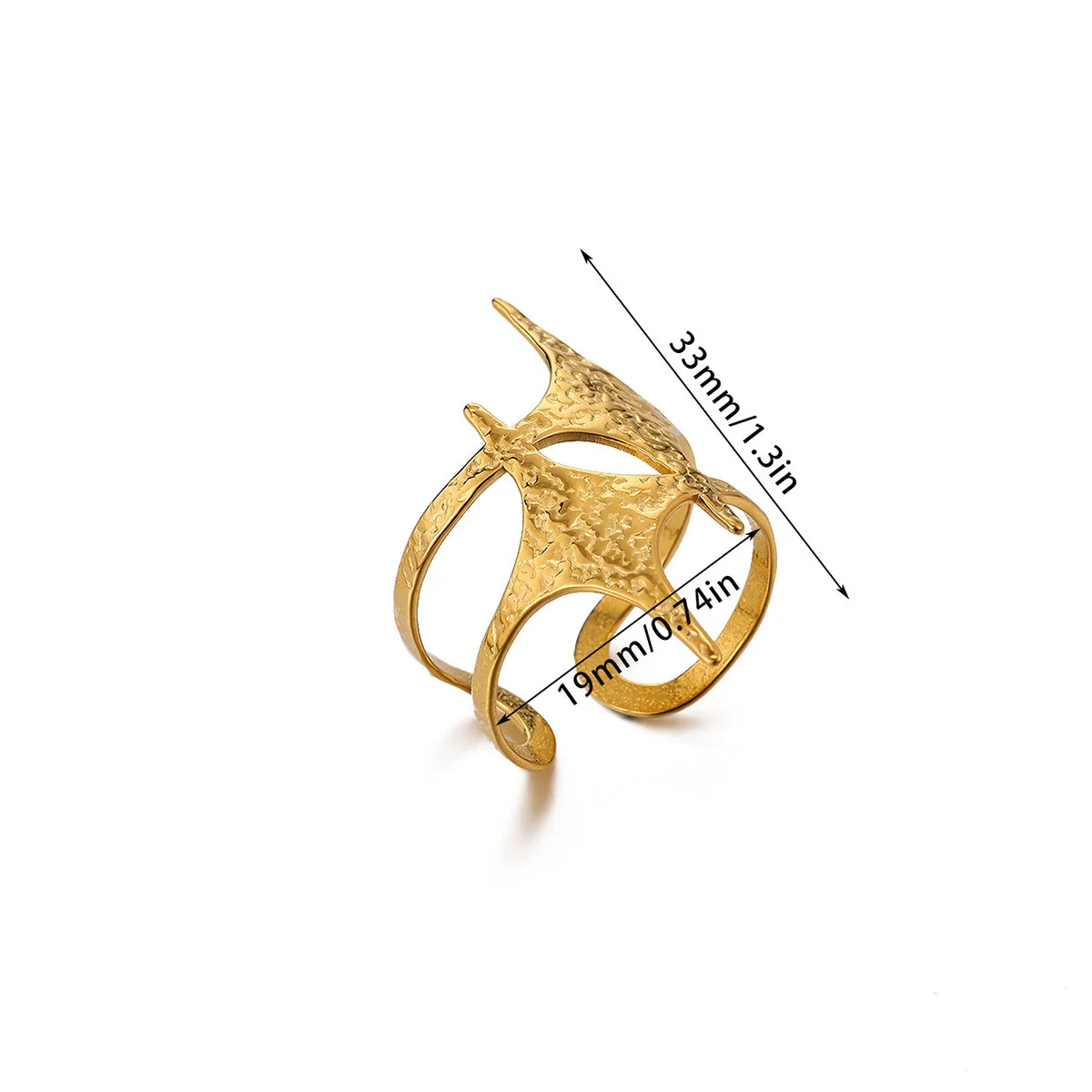 Wholesale Women's Geometric Hollow Flower Goldplated Inlaid With Gold Stainless Steel Zircon Ring With Fruit Shape And Pattern Light Luxury Style - Image 13
