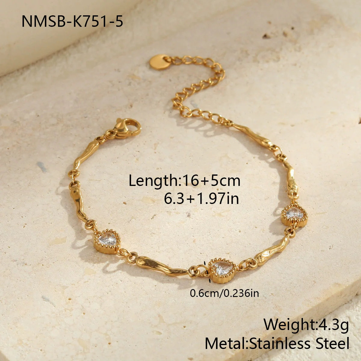 Wholesale Women's Geometric Inlaid Color Zircon 18K Stainless Steel Electroplated Bracelet Light Luxury Highend Jewelry - Image 10