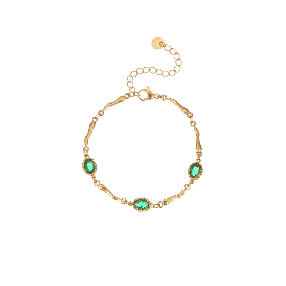 Wholesale Women's Geometric Inlaid Color Zircon 18K Stainless Steel Electroplated Bracelet Light Luxury Highend Jewelry - Image 5