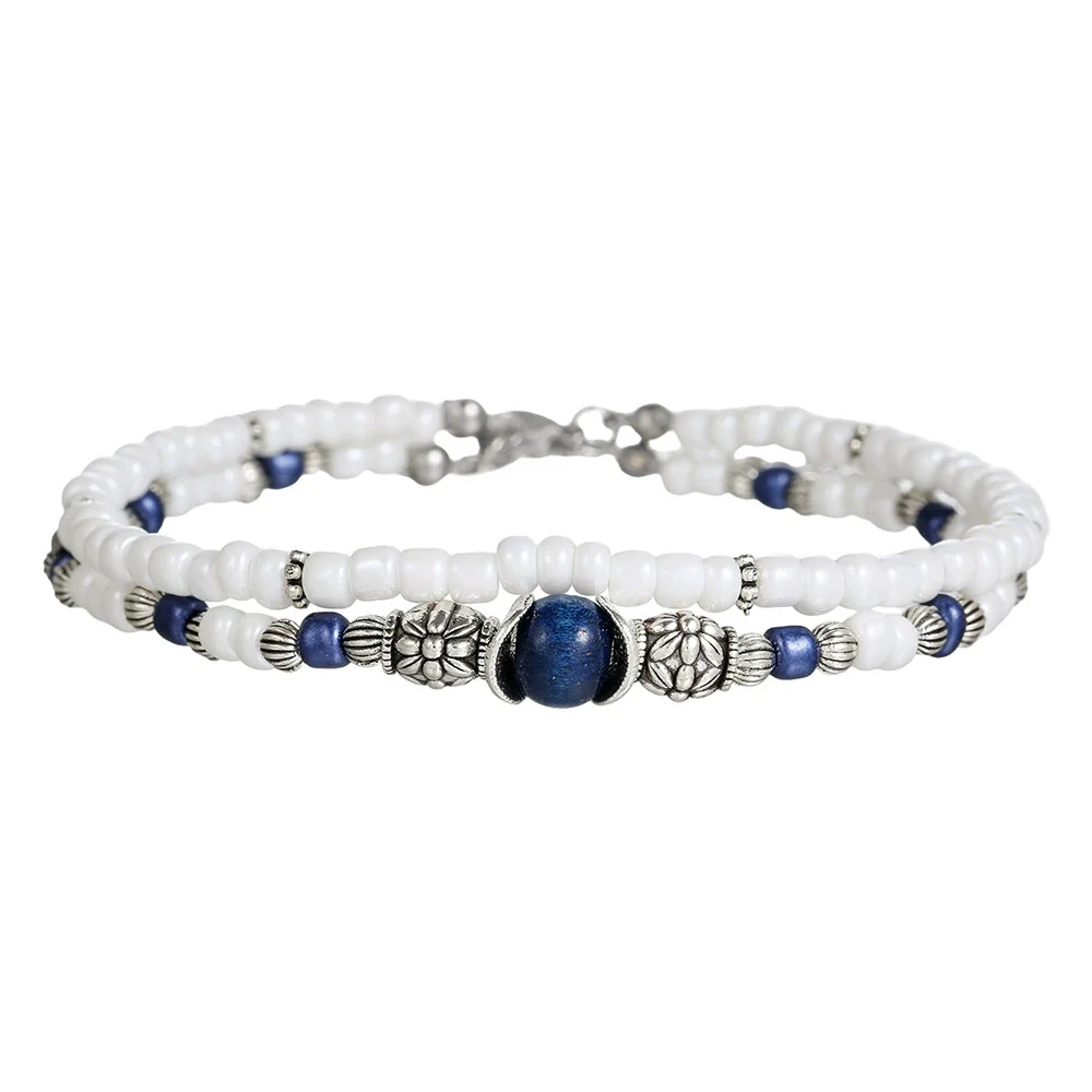 Wholesale Women's Geometric Metal Rice Bead Anklet Hiphop Style - Image 3