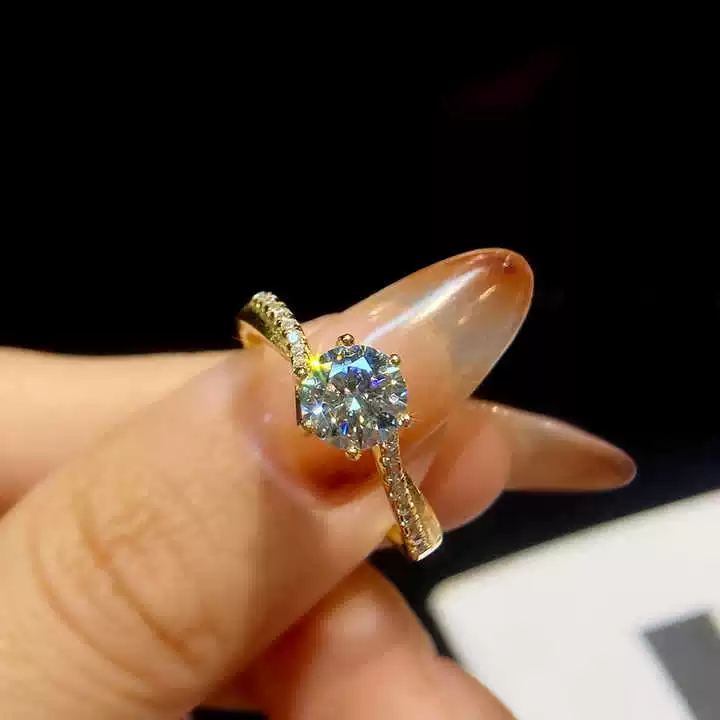 Wholesale Women's Geometric Multicolor Moissanite Ring 925 Silver Electroplated Minimalist Style - Image 2
