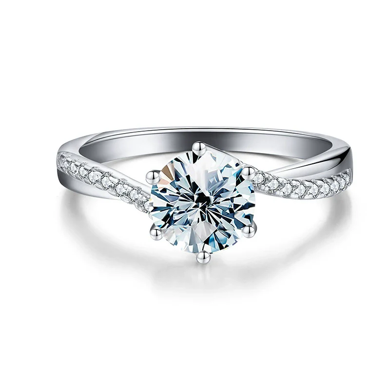 Wholesale Women's Geometric Multicolor Moissanite Ring 925 Silver Electroplated Minimalist Style - Image 6