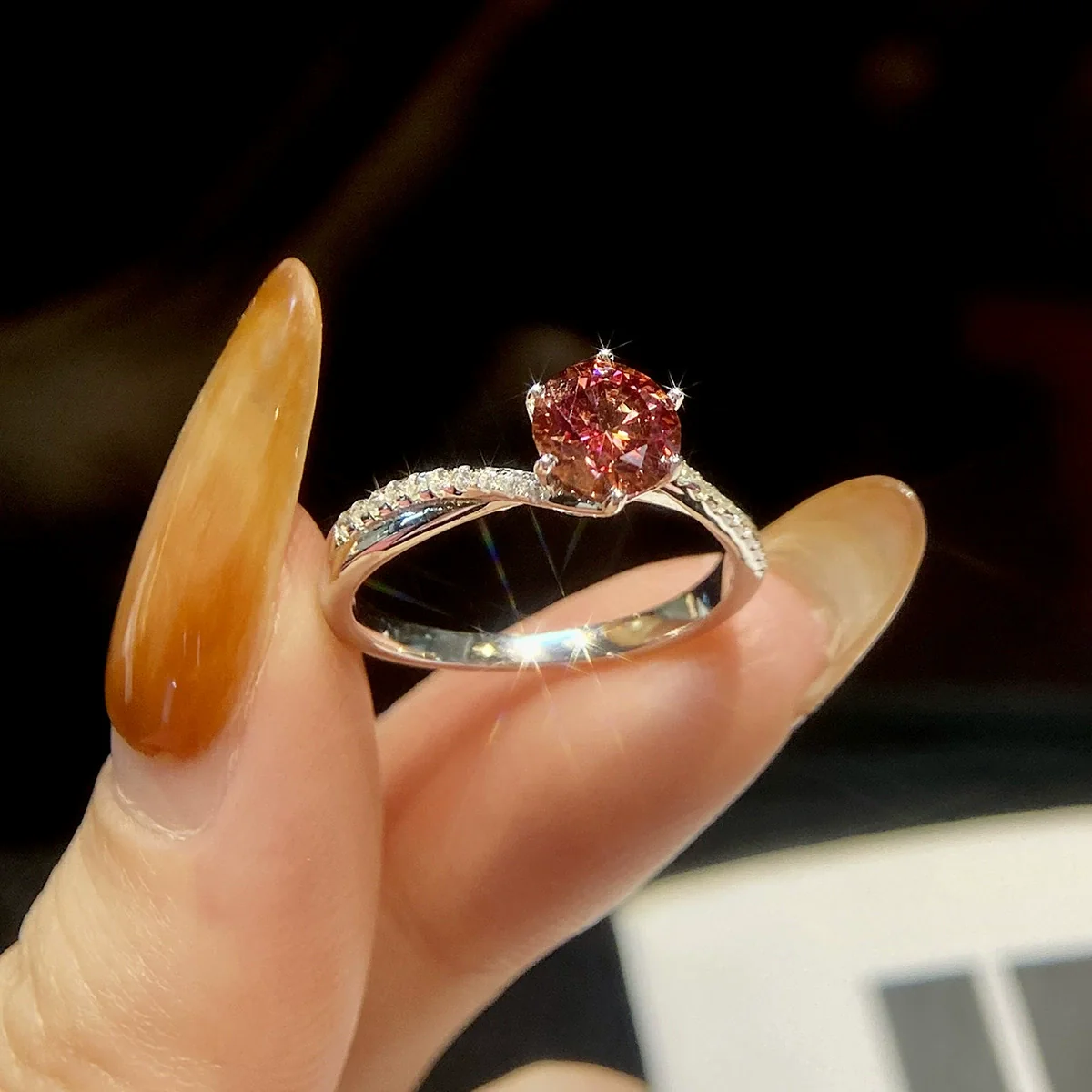 Wholesale Women's Geometric Multicolor Moissanite Ring 925 Silver Electroplated Minimalist Style - Image 8