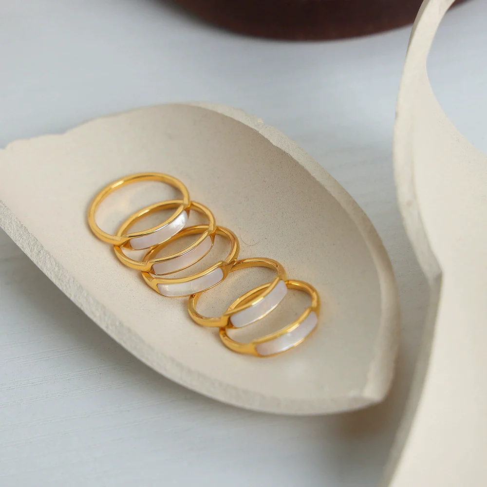 Wholesale Women's Geometric Niche Style Electroplated Titanium Steel Ring Jewelry - Image 2