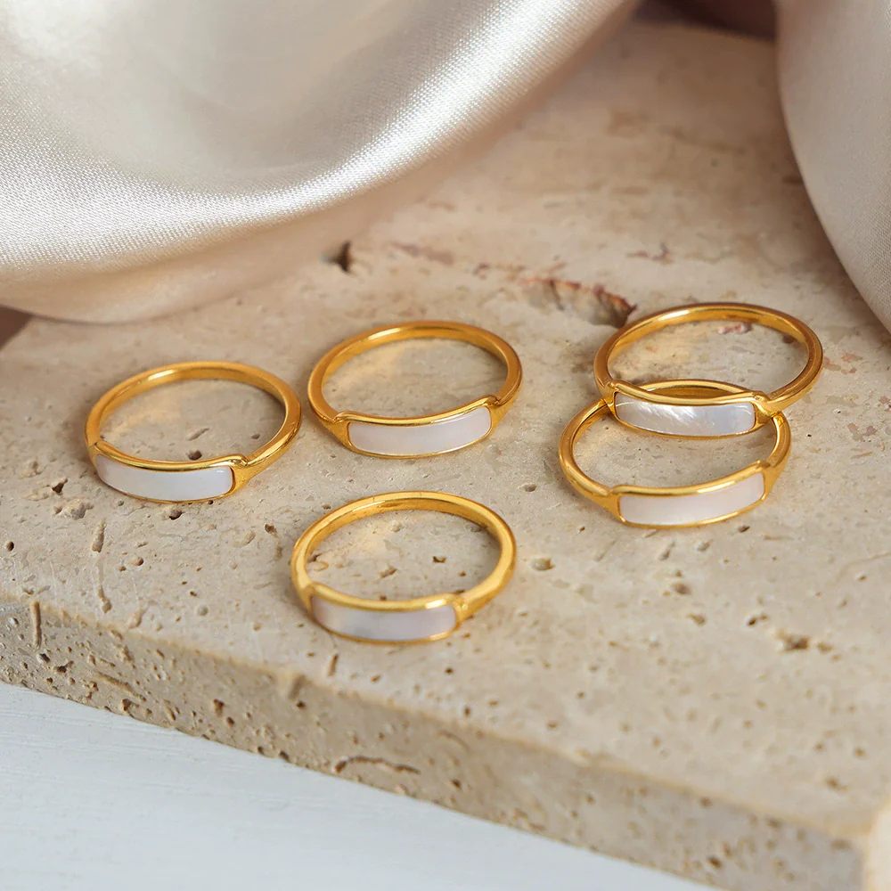 Wholesale Women's Geometric Niche Style Electroplated Titanium Steel Ring Jewelry - Image 3