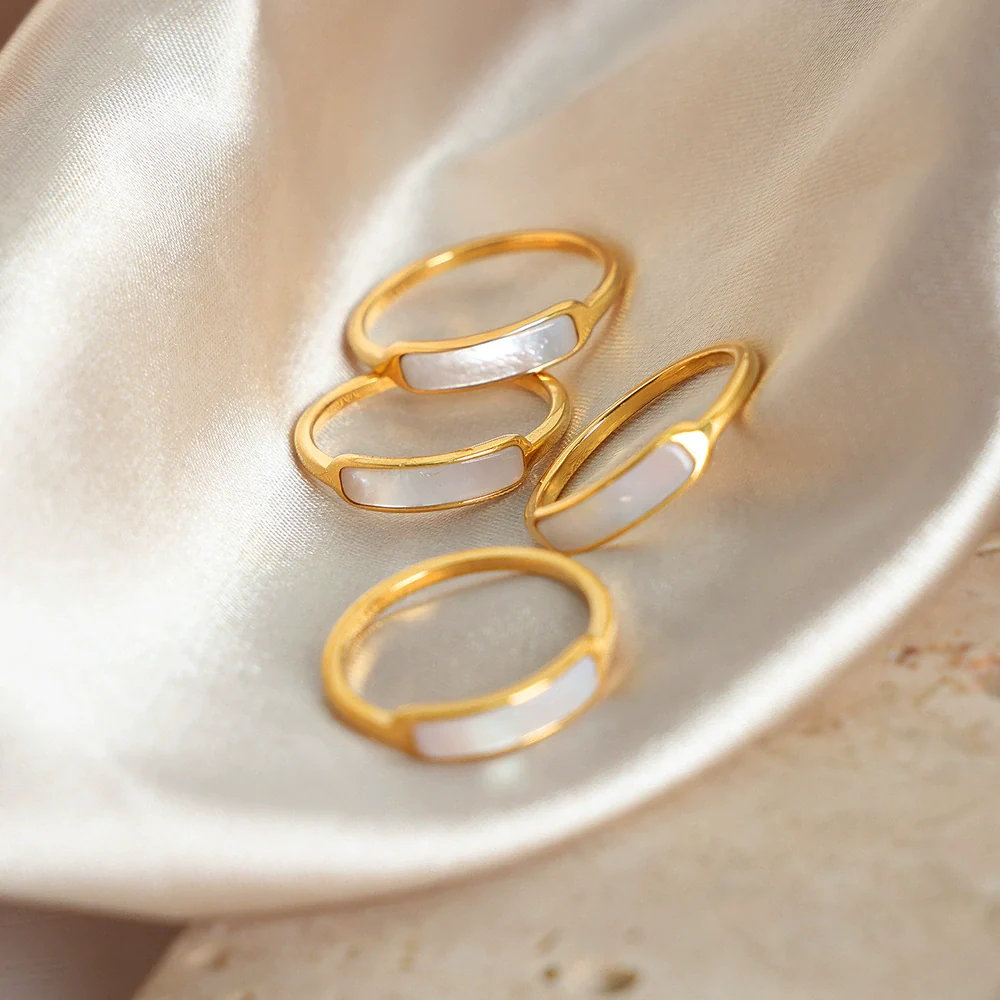 Wholesale Women's Geometric Niche Style Electroplated Titanium Steel Ring Jewelry - Image 4