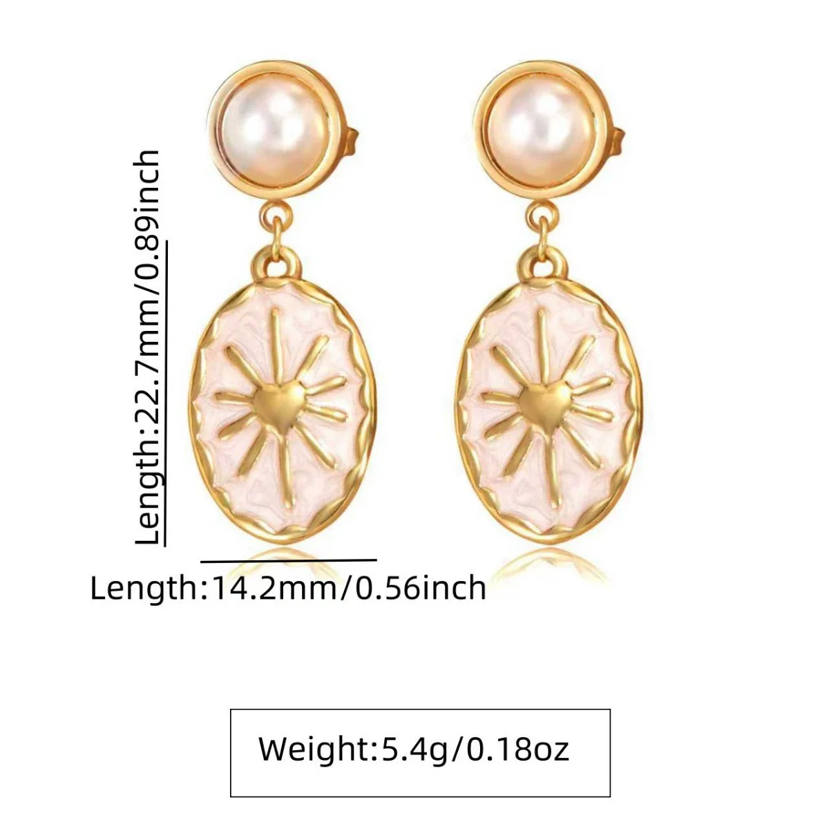 Wholesale Women's Geometric Oval Dripping Oil Stainless Steel Earrings - Image 4