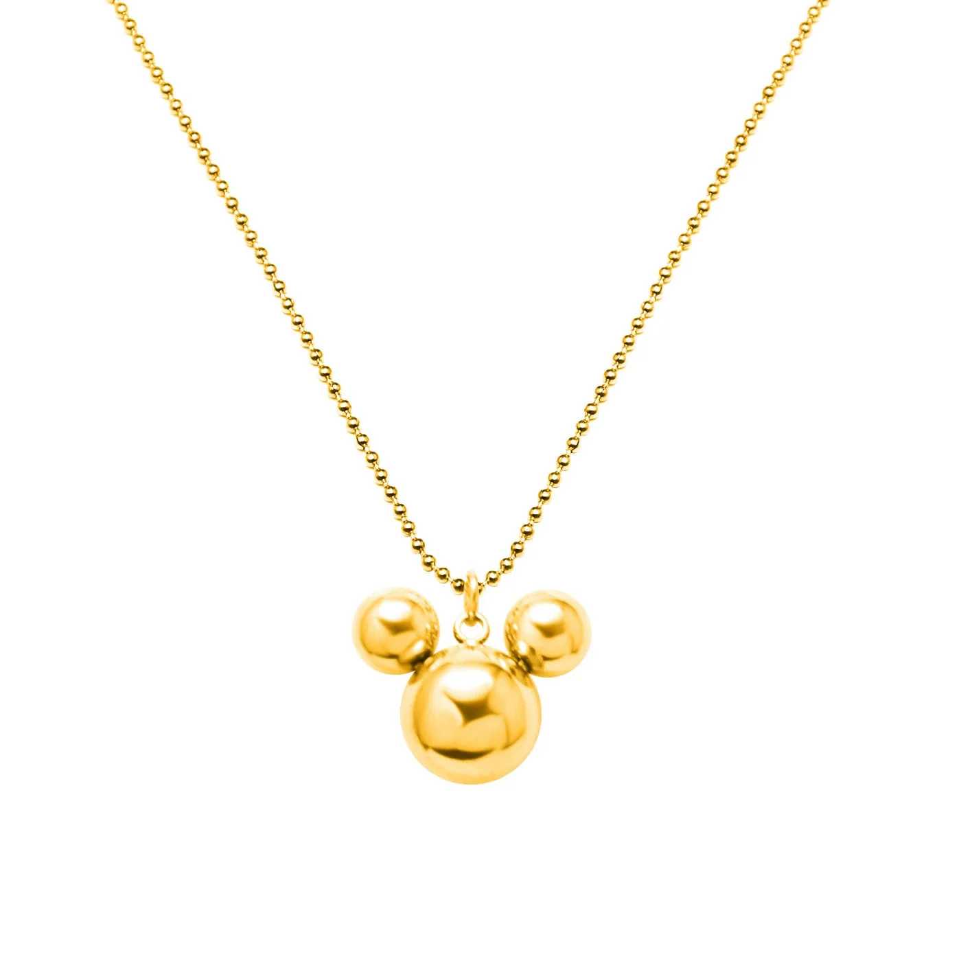 Wholesale Women's Geometric Simple Zodiac Threedimensional Mouse Pendant 18K Gold Plated Titanium Steel Ball Chain Necklace - Image 4