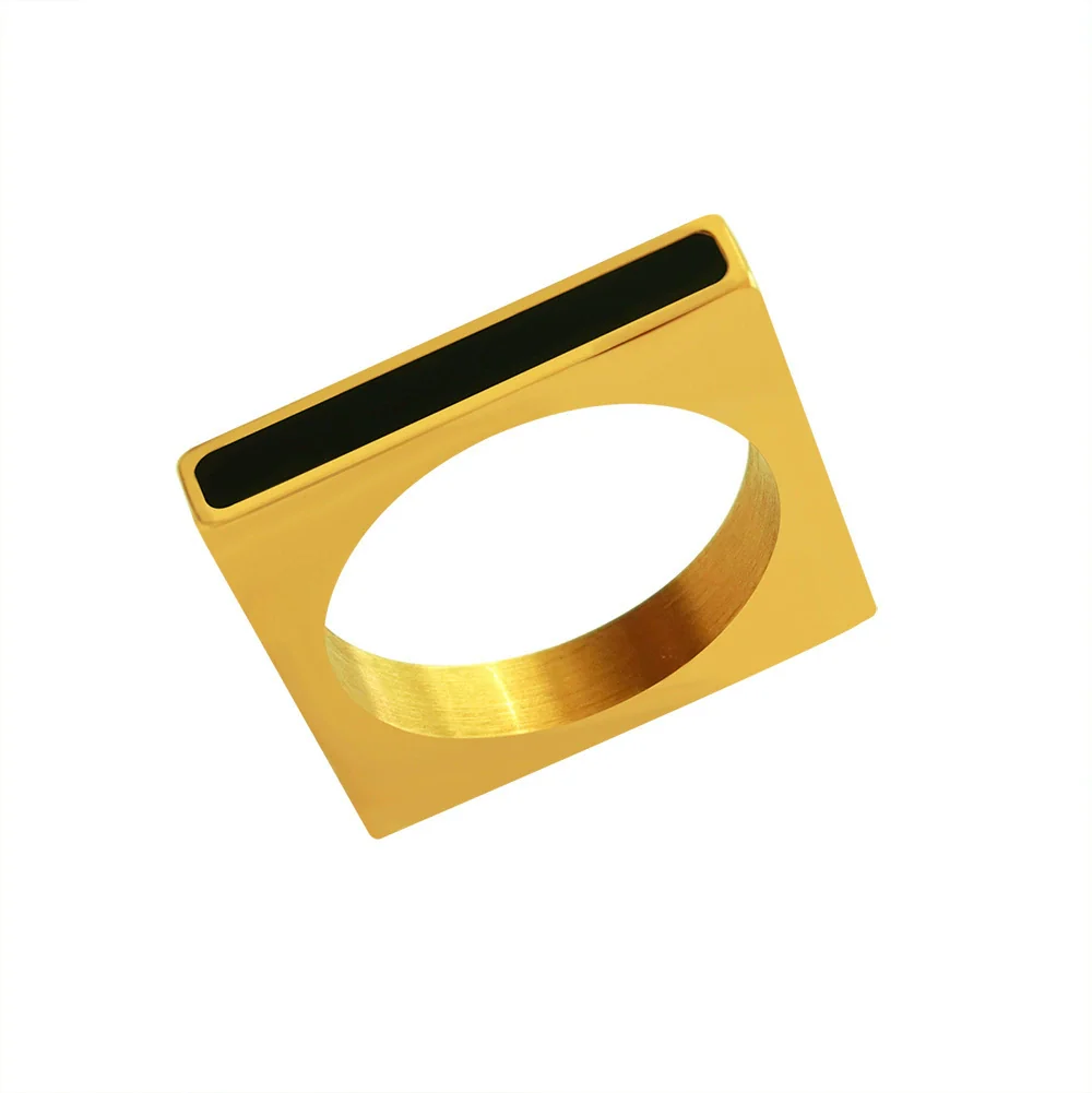 Wholesale Women's Geometric Square Ferris Wheel Acrylic And Stainless Steel 18K Gold Plated Ring Bracelet Jewelry - Image 5