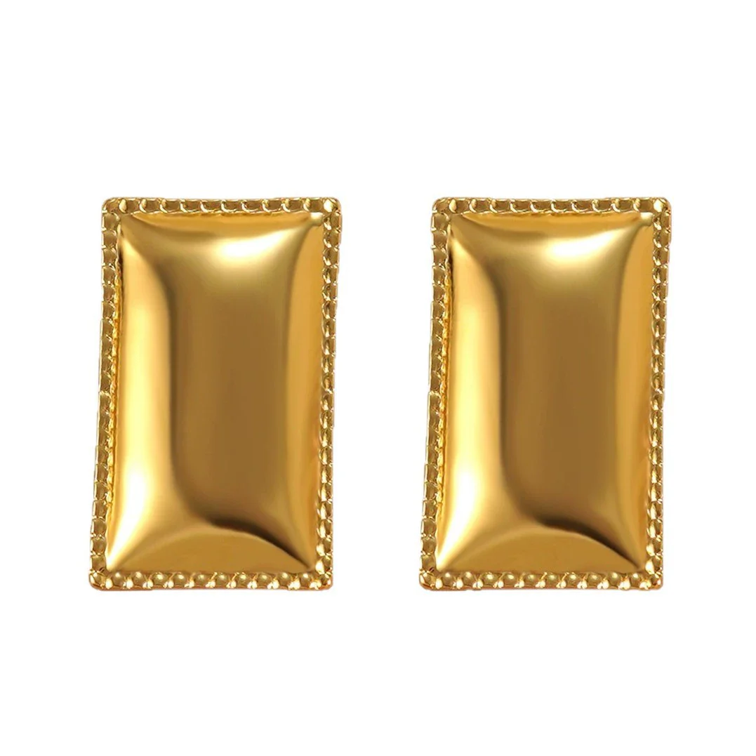 Wholesale Women's Geometric Square Stamped Stainless Steel Earrings Chic Style - Image 5