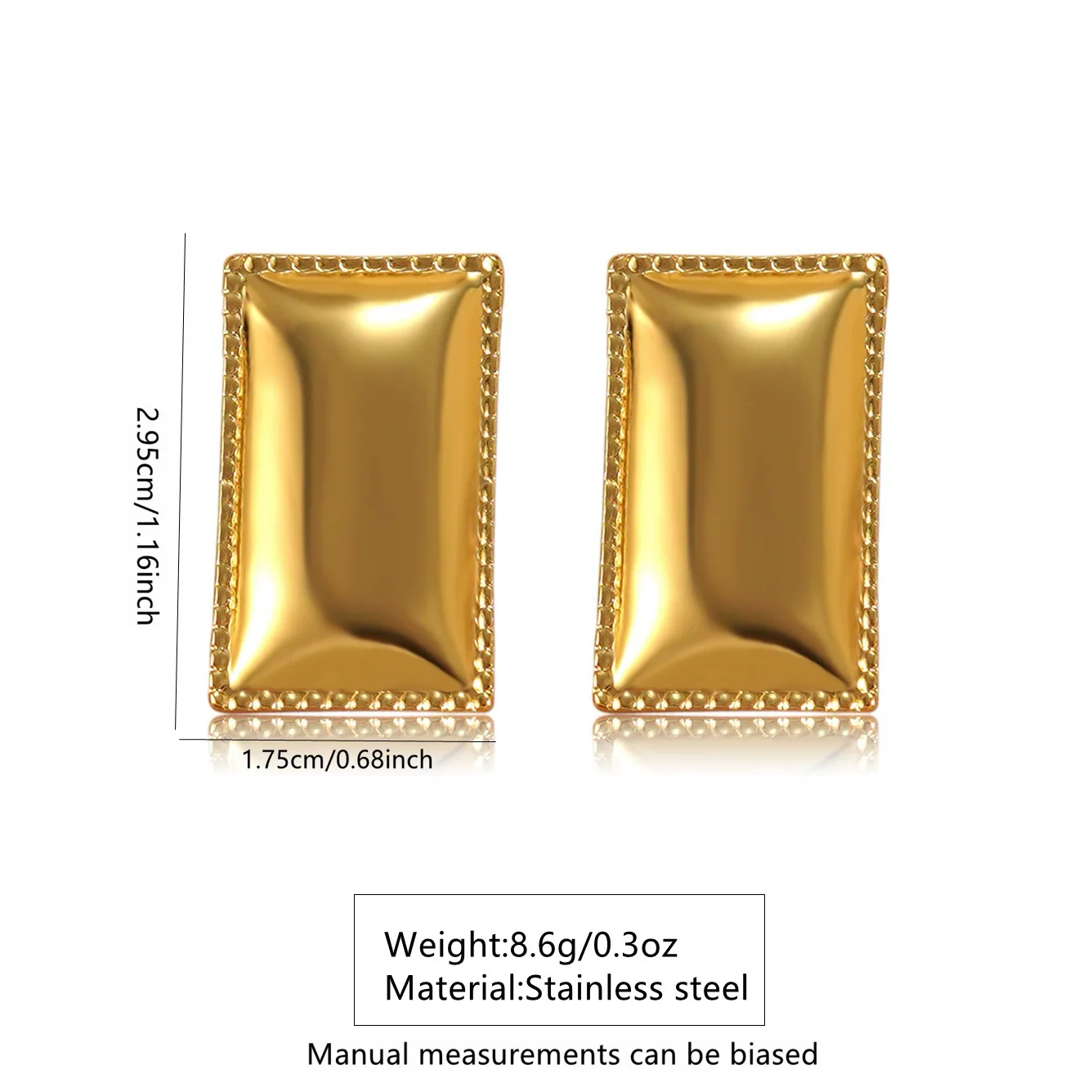 Wholesale Women's Geometric Square Stamped Stainless Steel Earrings Chic Style - Image 6