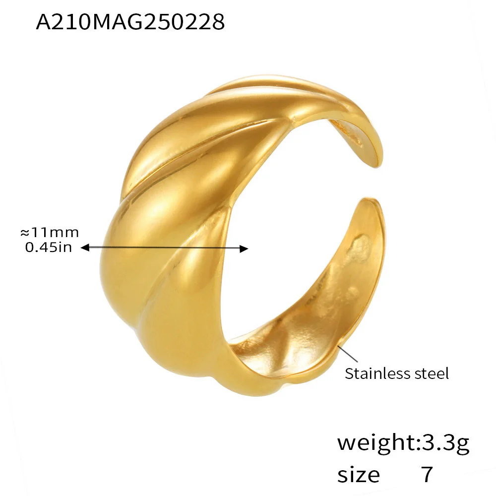 Wholesale Women's Geometric Sshaped Light Luxury Stainless Steel Electroplated Ferris Wheel Ring - Image 6