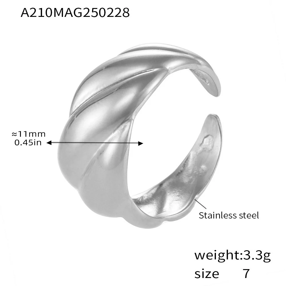Wholesale Women's Geometric Sshaped Light Luxury Stainless Steel Electroplated Ferris Wheel Ring - Image 7