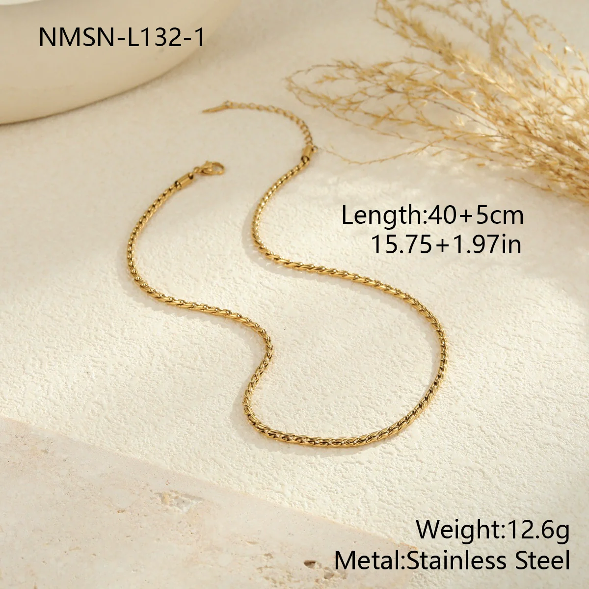 Wholesale Women's Geometric Stainless Steel 18K Gold Plated Chain Necklace Light Luxury Minimalist Fashionable Jewelry - Image 10