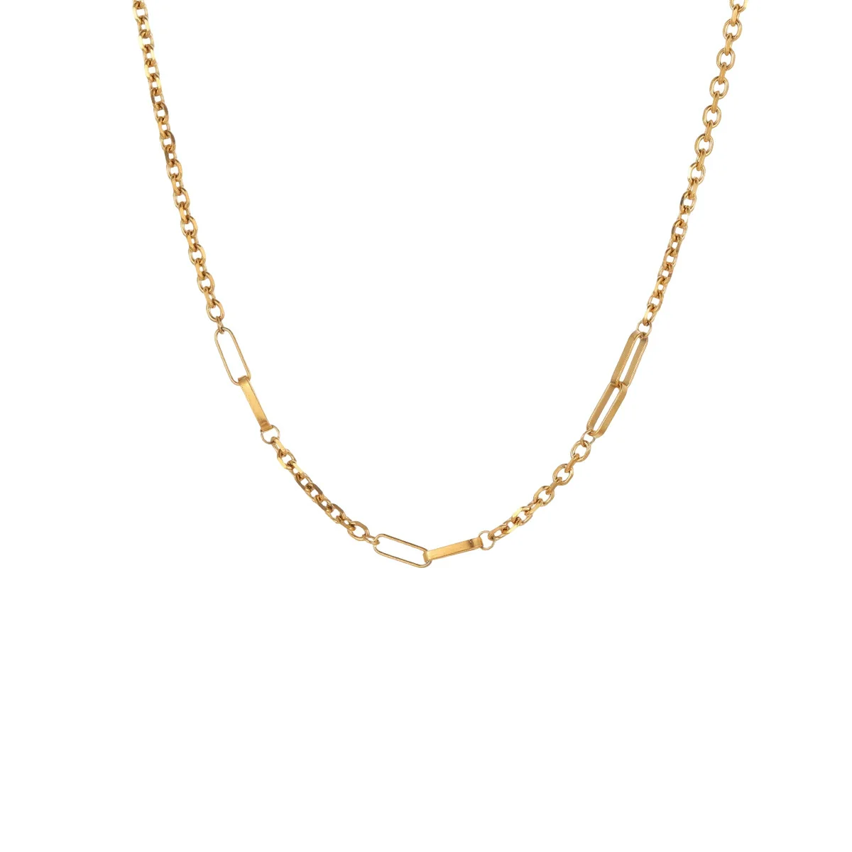 Wholesale Women's Geometric Stainless Steel 18K Gold Plated Chain Necklace Light Luxury Minimalist Fashionable Jewelry - Image 5