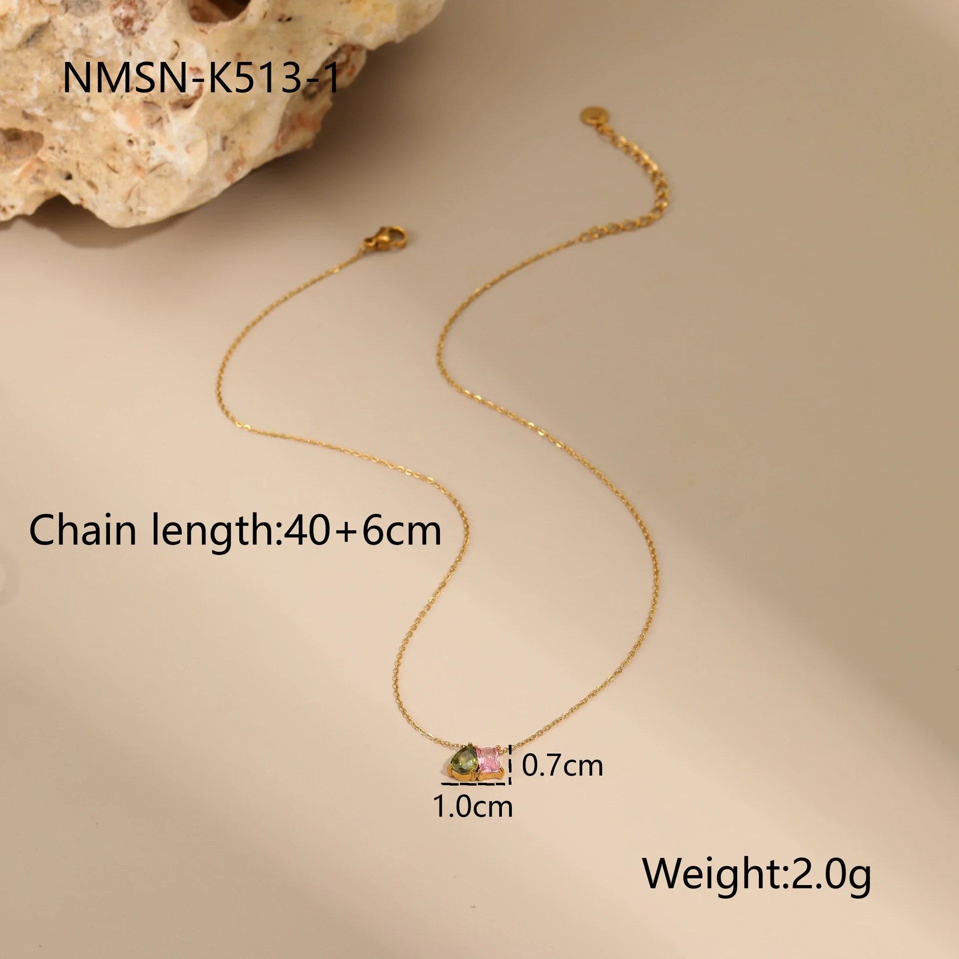 Wholesale Women's Geometric Stainless Steel 18K Gold Plated Jewelry Set Including Necklace Earrings And Ring - Image 6