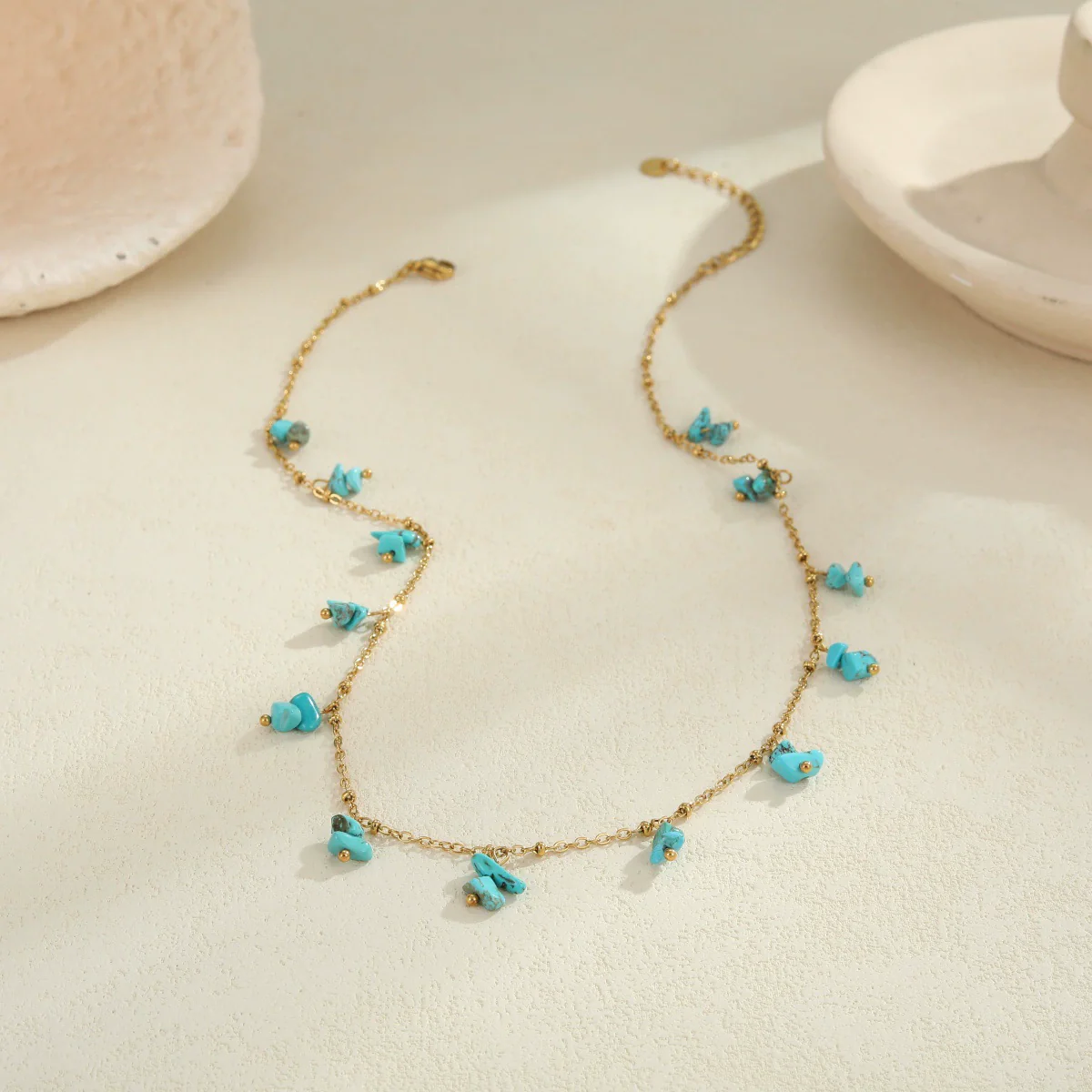 Wholesale Women's Geometric Stainless Steel 18K Gold Plated Necklace Jewelry - Image 4