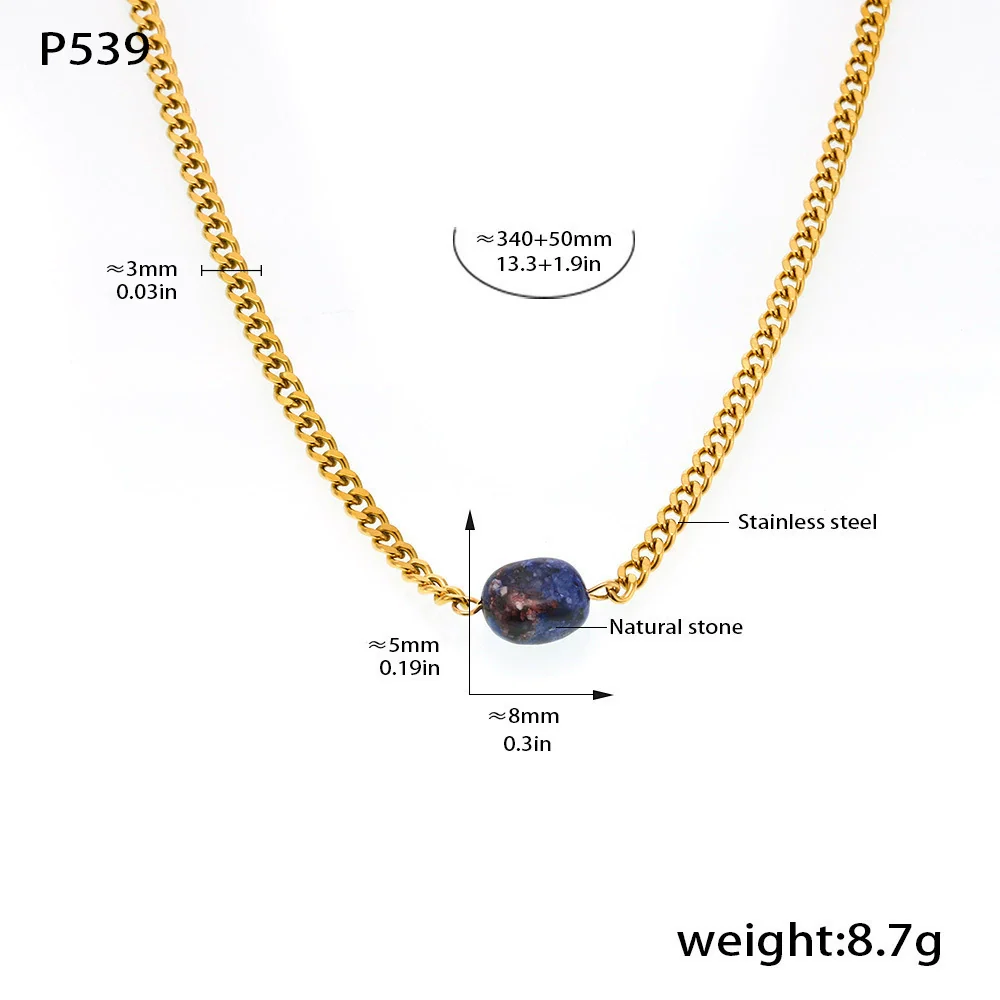 Wholesale Women's Geometric Stainless Steel 18K Gold Plated Necklace Jewelry - Image 7