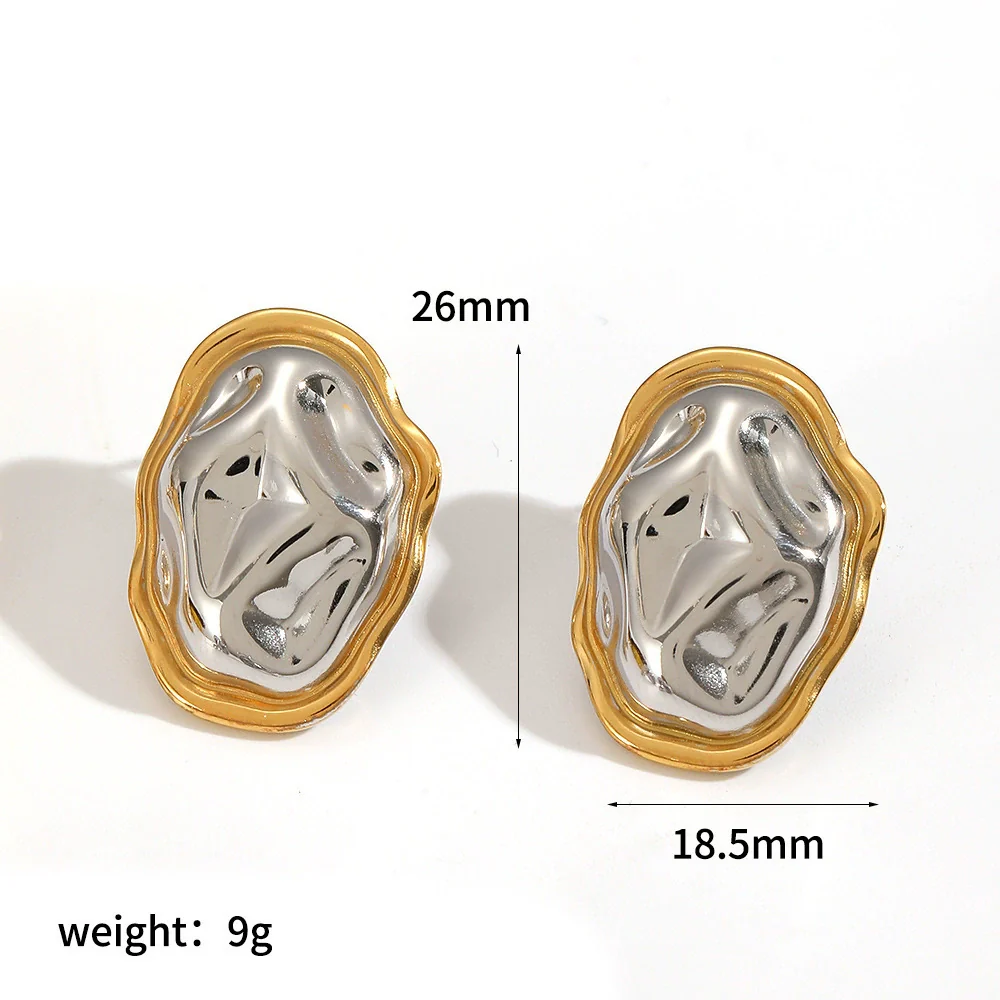 Wholesale Women's Geometric Stainless Steel And Titanium Steel Earrings With Pvd Furnace Vacuum Real Gold Plating - Image 7