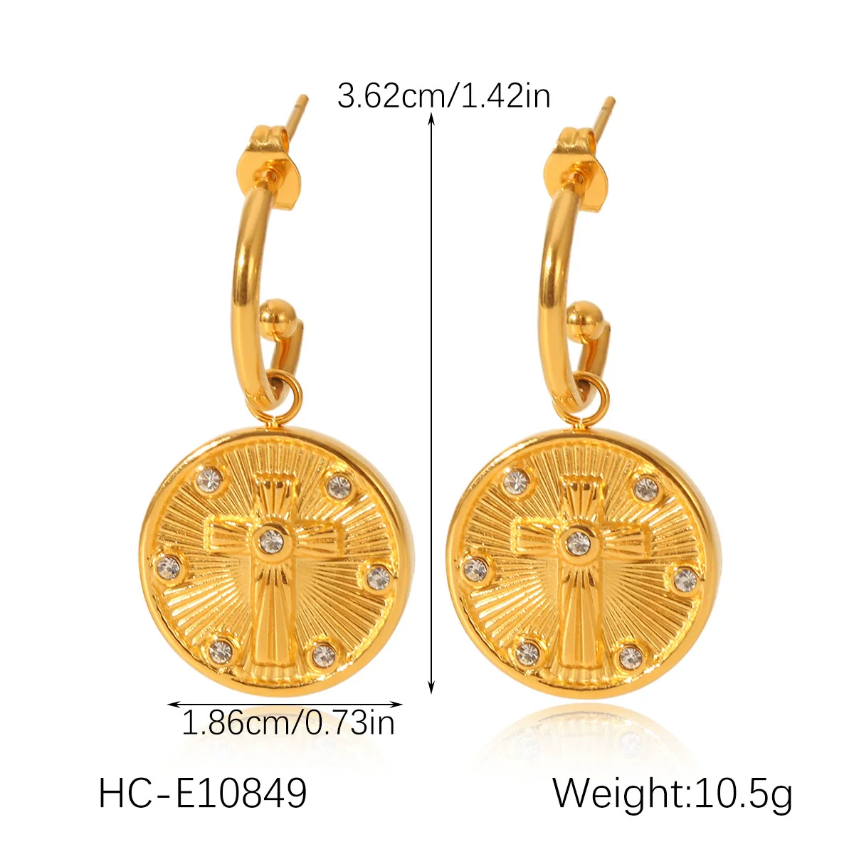 Wholesale Women's Geometric Stainless Steel And Titanium Steel Earrings With Pvd Furnace Vacuum Real Gold Plating - Image 6