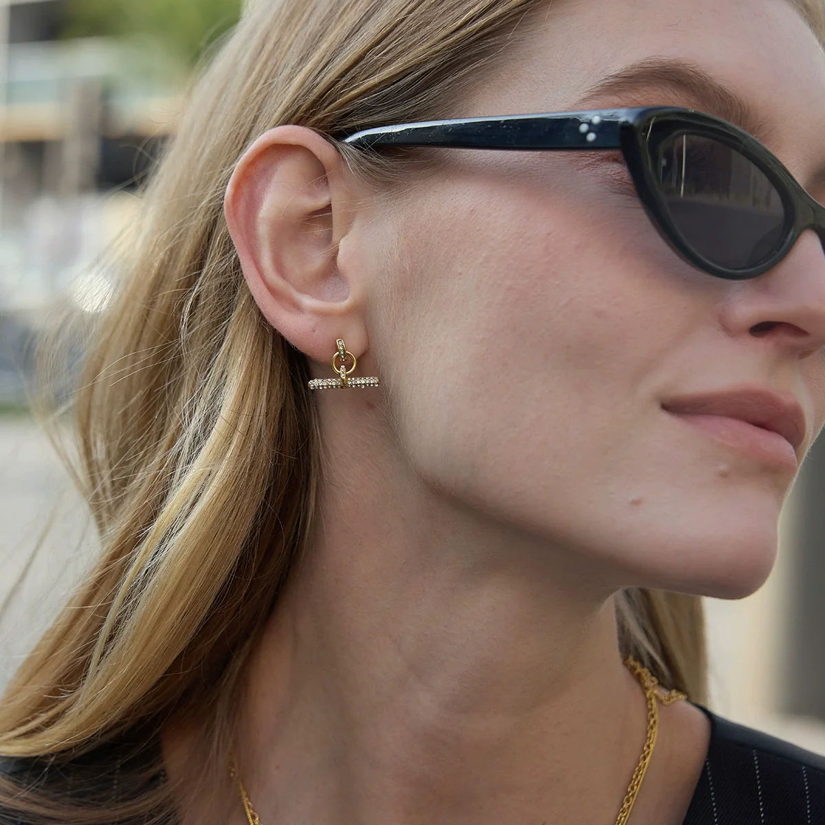Wholesale Women's Geometric Stainless Steel And Titanium Steel Earrings With Pvd Furnace Vacuum Real Gold Plating - Image 3