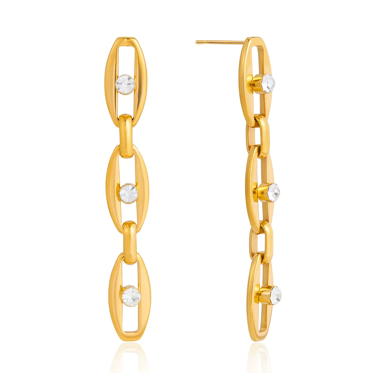 Wholesale Women's Geometric Stainless Steel And Titanium Steel Earrings With Pvd Furnace Vacuum Real Gold Plating - Image 4