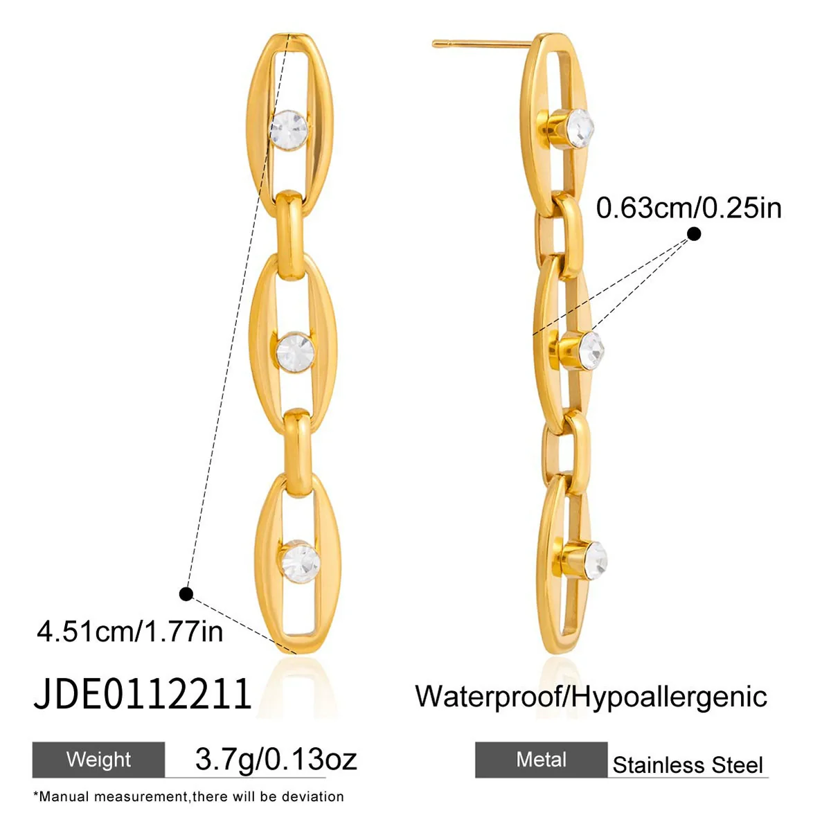 Wholesale Women's Geometric Stainless Steel And Titanium Steel Earrings With Pvd Furnace Vacuum Real Gold Plating - Image 5