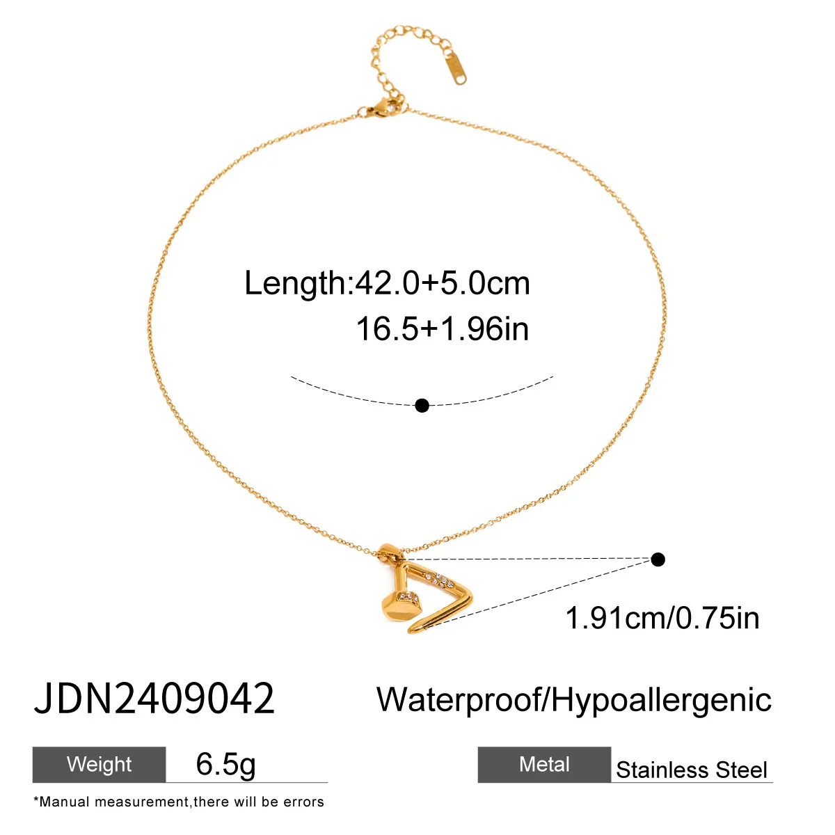 Wholesale Women's Geometric Stainless Steel And Titanium Steel Electroplated Jewelry Necklace Bracelet Ring - Image 8