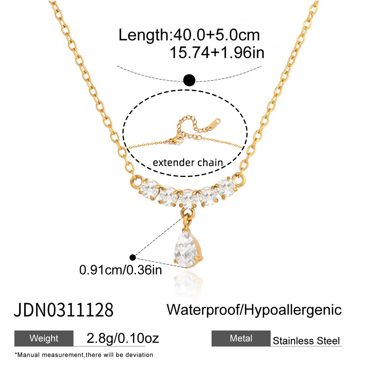 Wholesale Women's Geometric Stainless Steel And Titanium Steel Necklace With Pvd Furnace Vacuum Real Gold Plating - Image 10
