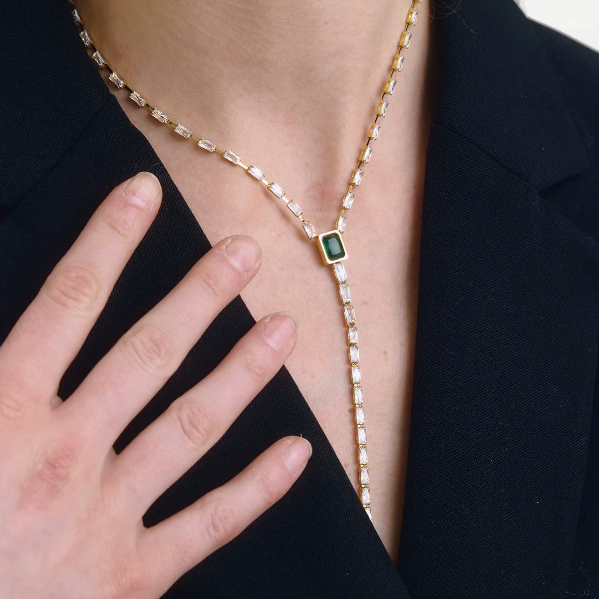 Wholesale Women's Geometric Stainless Steel And Titanium Steel Necklace With Pvd Furnace Vacuum Real Gold Plating - Image 3