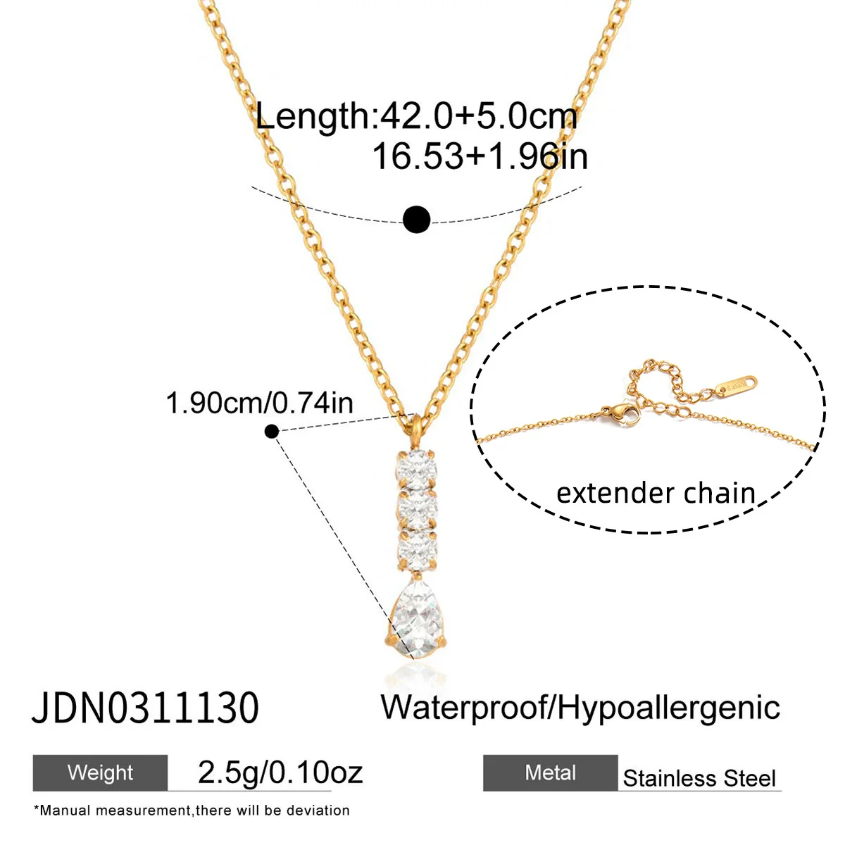 Wholesale Women's Geometric Stainless Steel And Titanium Steel Necklace With Pvd Furnace Vacuum Real Gold Plating - Image 9