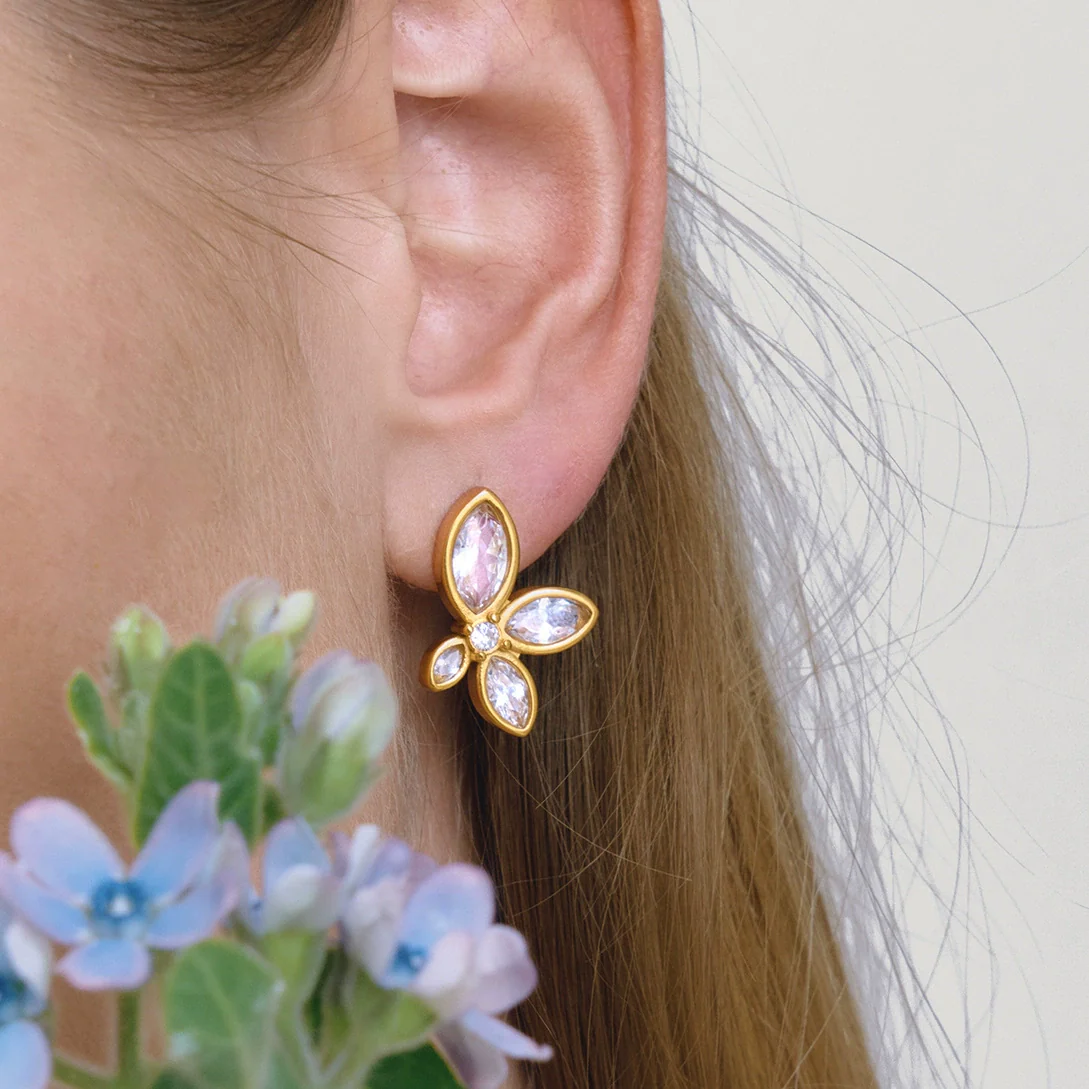 Wholesale Women's Geometric Stainless Steel Earrings With Geometric Pattern And Vacuum Real Gold Plating - Image 2