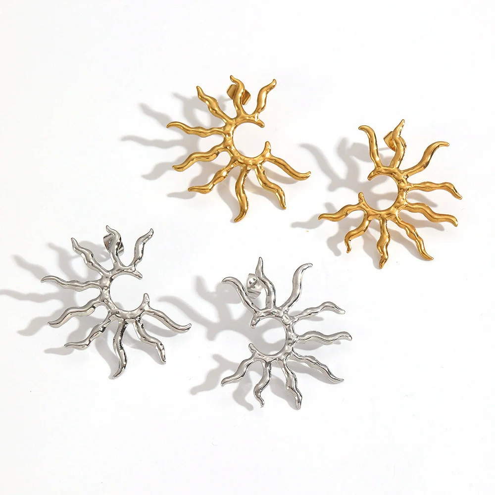 Wholesale Women's Geometric Stainless Steel Earrings With Pvd Furnace Vacuum Real Gold Plating Ins Style Minimalist - Image 3