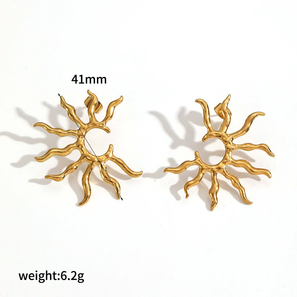 Wholesale Women's Geometric Stainless Steel Earrings With Pvd Furnace Vacuum Real Gold Plating Ins Style Minimalist - Image 6