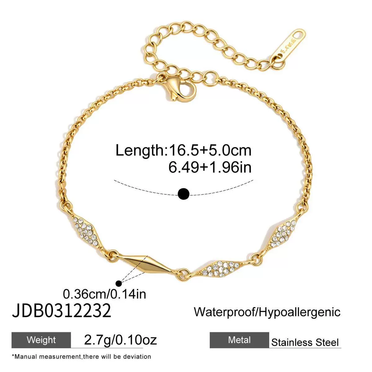 Wholesale Women's Geometric Stainless Steel Electroplated Bracelet Light Luxury Niche Stackable Jewelry - Image 8