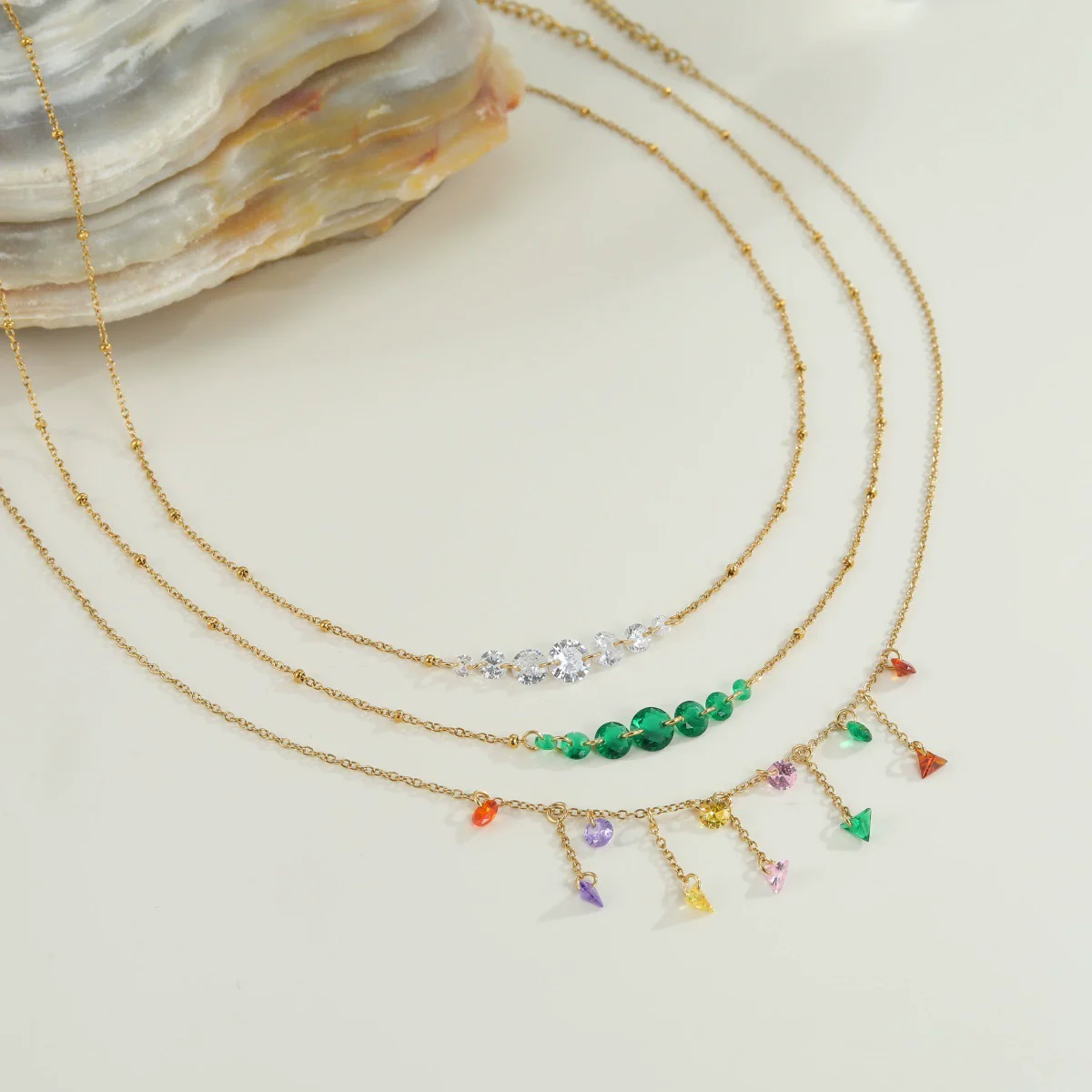 Wholesale Women's Geometric Stainless Steel Electroplated Clavicle Necklace - Image 2