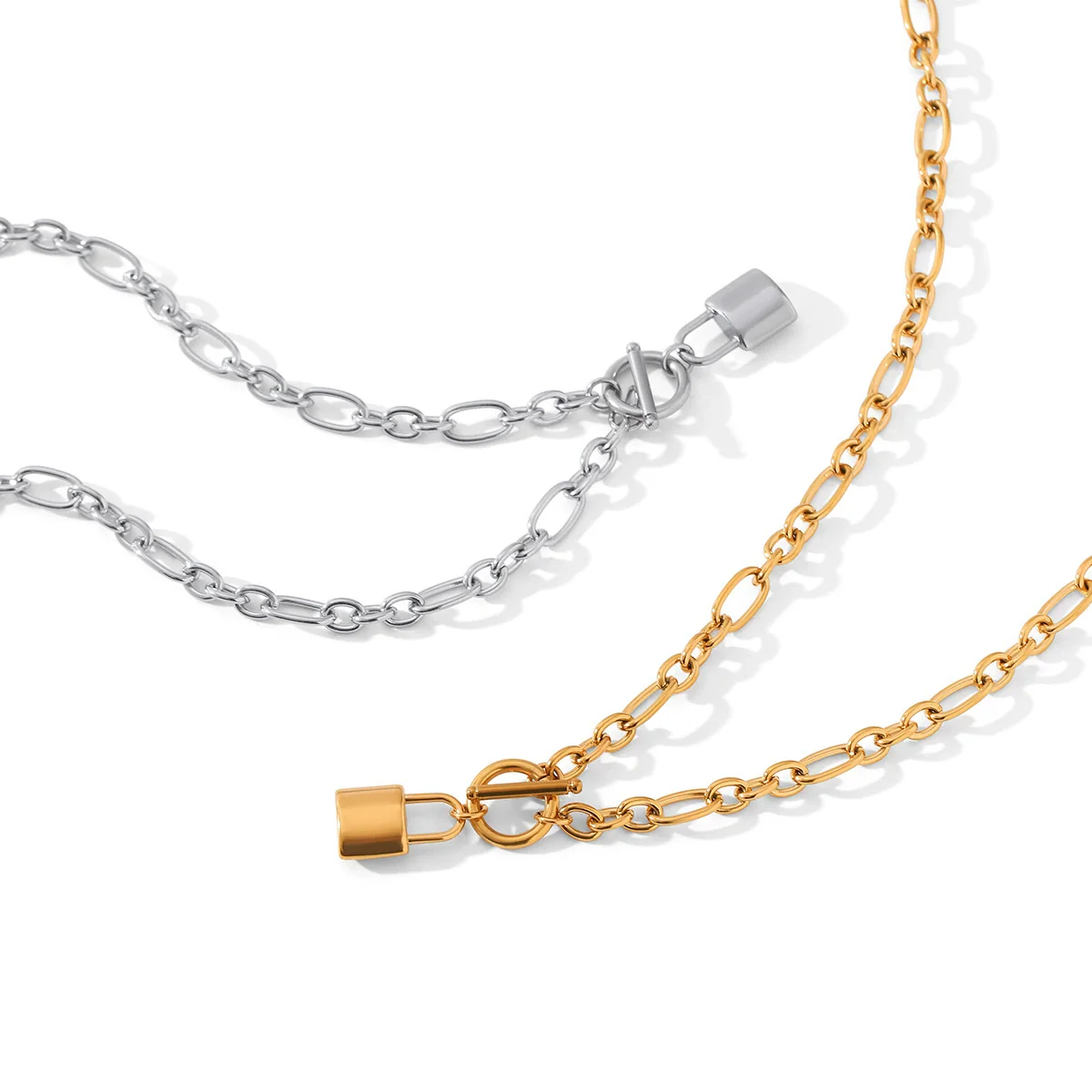Wholesale Women's Geometric Stainless Steel Electroplated Cross Chain Pendant Necklace - Image 5