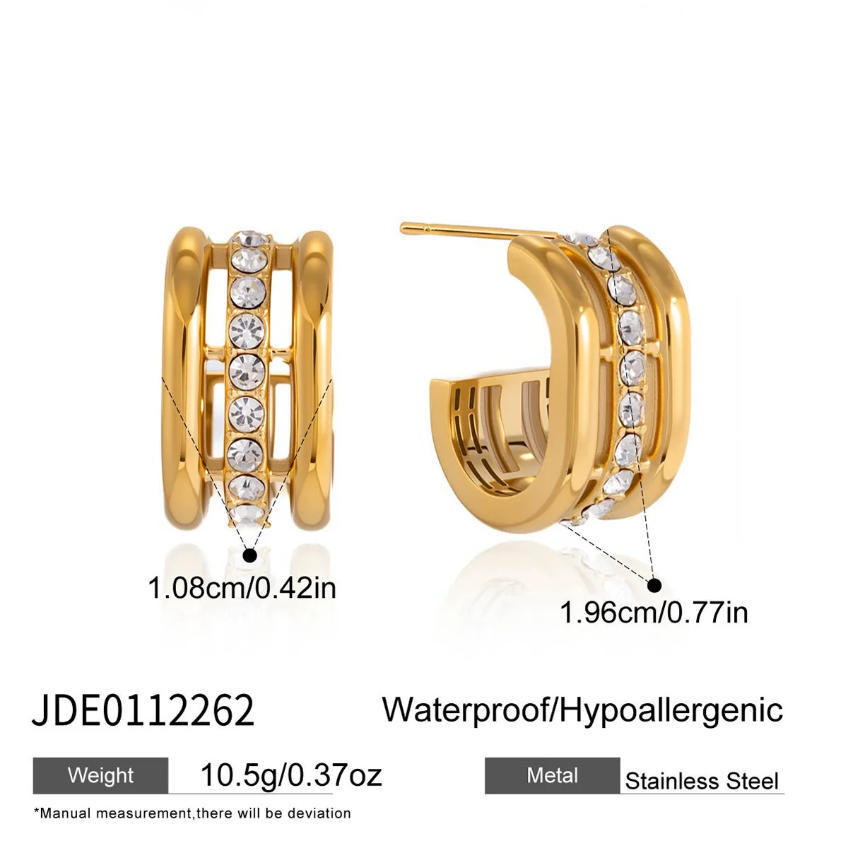 Wholesale Women's Geometric Stainless Steel Electroplated Earrings - Image 6