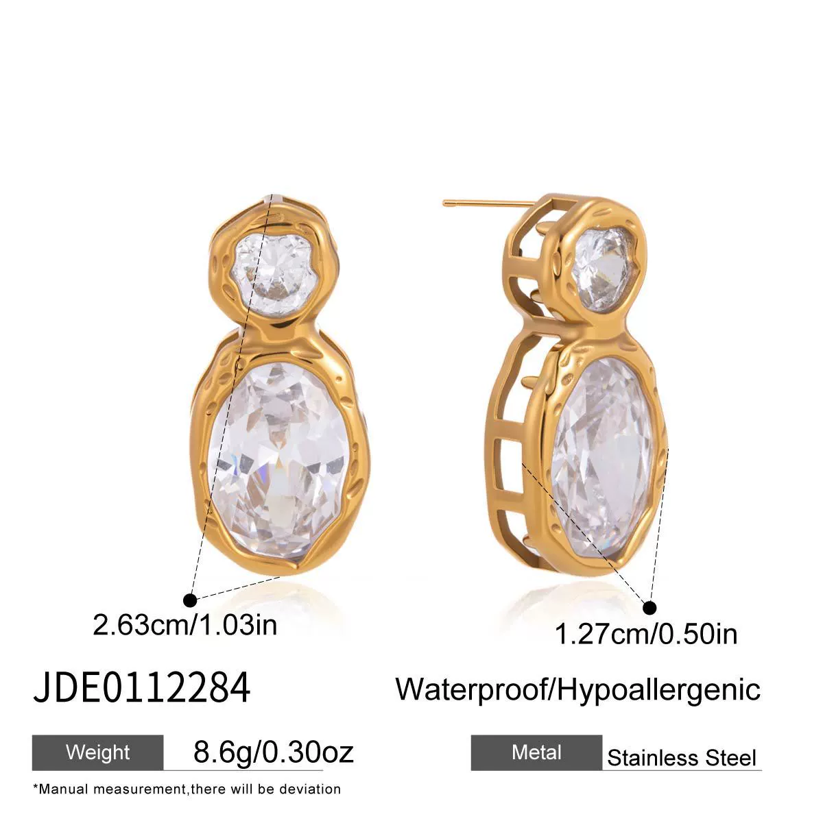 Wholesale Women's Geometric Stainless Steel Electroplated Earrings - Image 7