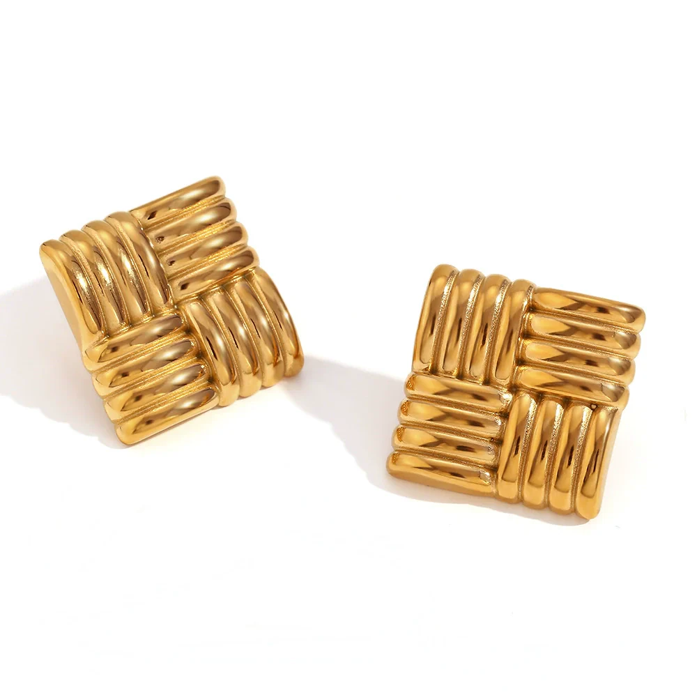 Wholesale Women's Geometric Stainless Steel Electroplated Earrings - Image 5